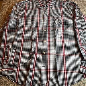 LRG Wovens Button Up Shirt Checkered Pattern Men’s Size Large